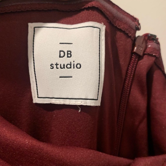 David’s Bridal DB Studio Stretch Crepe Ruched Burgundy dress. Size 16. - Picture 7 of 8